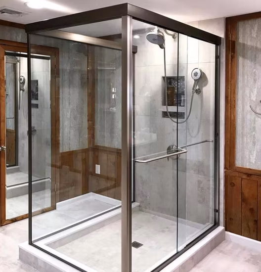 Vidrio templado plano sin marco para puerta de baño Cuarto de baño Fábrica china